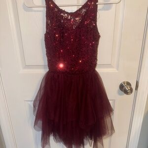 Maroon Glittery Costume